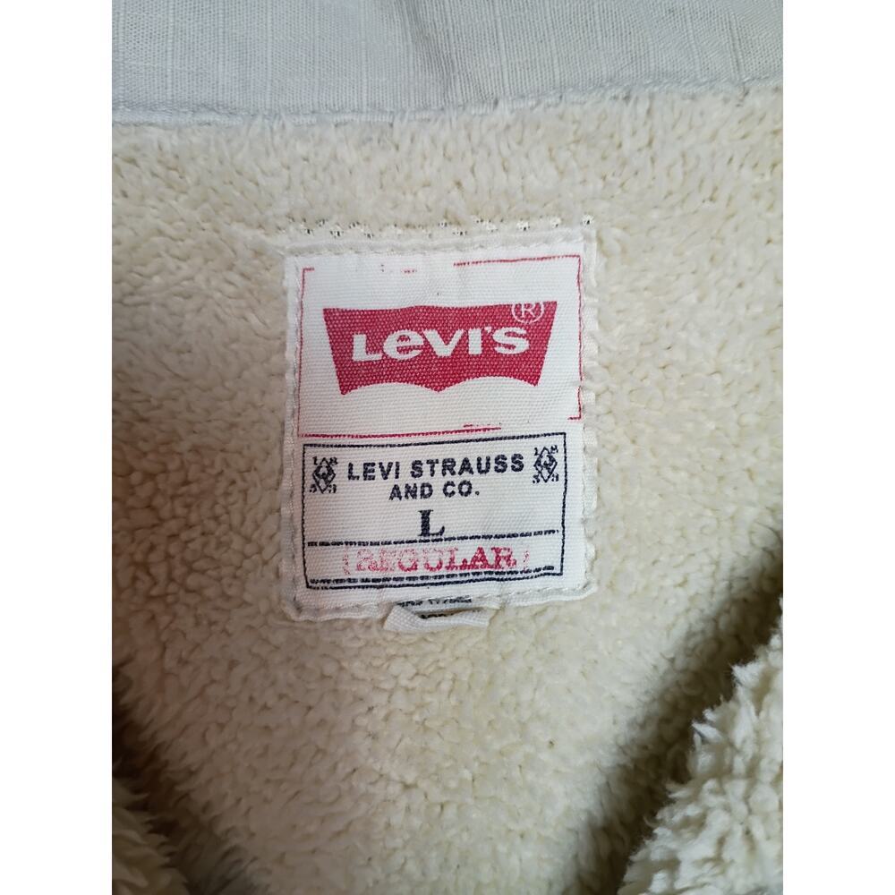 Levi's Men's Tan Fleece Lined Canvas Button Front Work Jacket - Picture 2 of 6